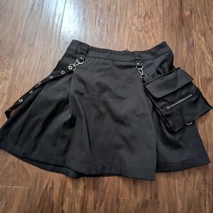 Cargo Anime Goth Military Fashion Show Short Skirt Cargo Pocket Clip Punk